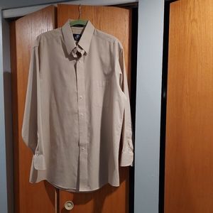 Men's Tan Stafford Button Down Shirt 16 1/2 32/33